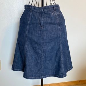 LL Bean Womens Skirt, Denim A-line, Size 12 #120